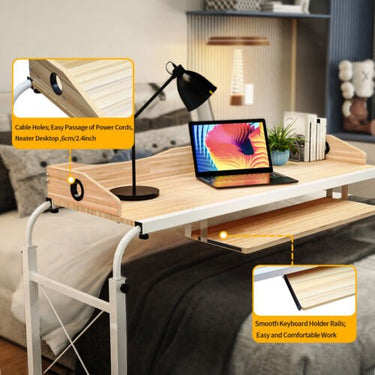 Adjustable Overbed Table with Wheels - Multi - Functional - InspiredGrabs.com